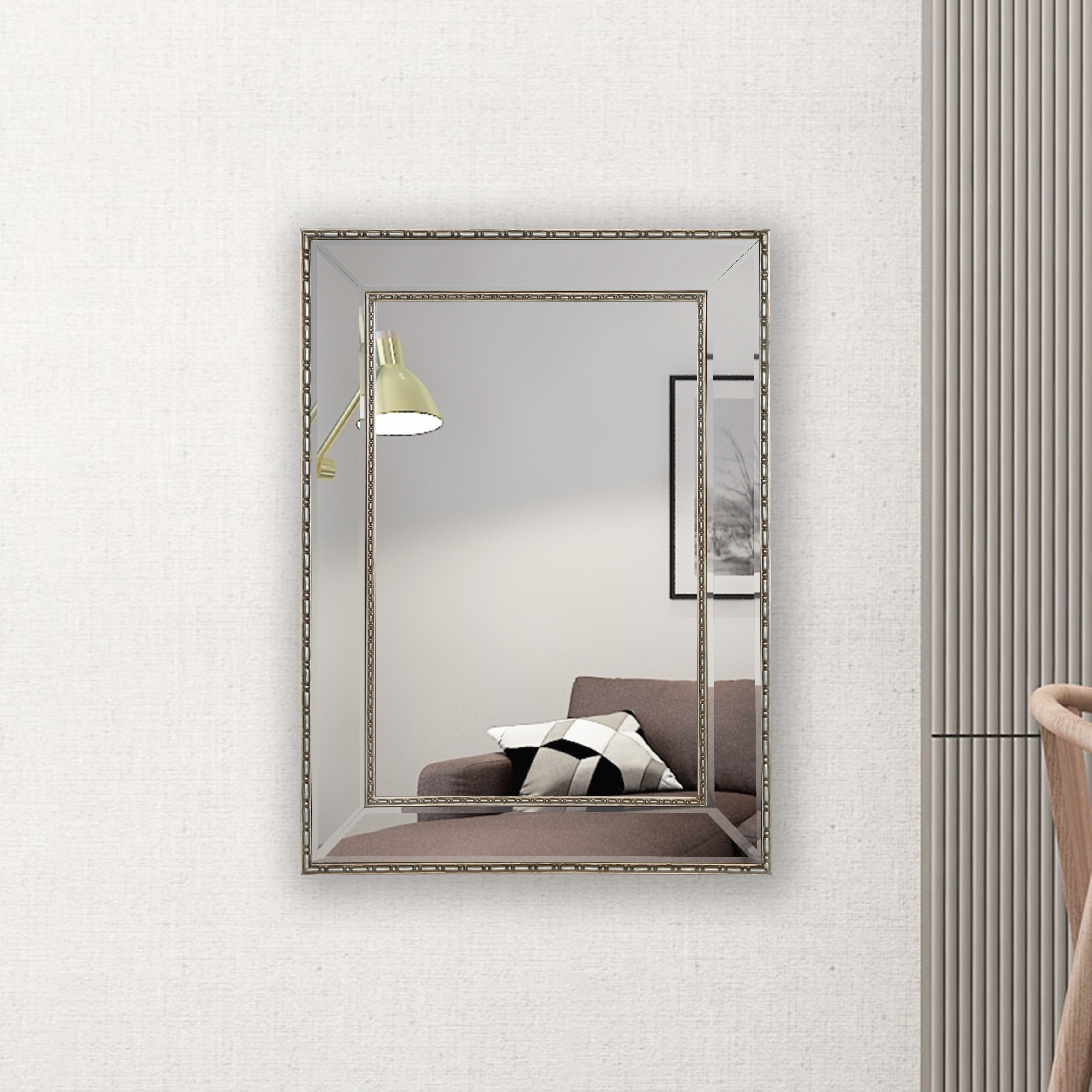 framed beveled mirror